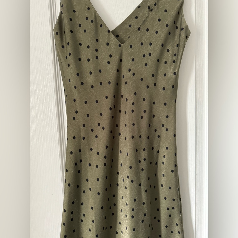 Zara Polka Dot Slip Dress - XAS - green and black - Picture 2 of 4